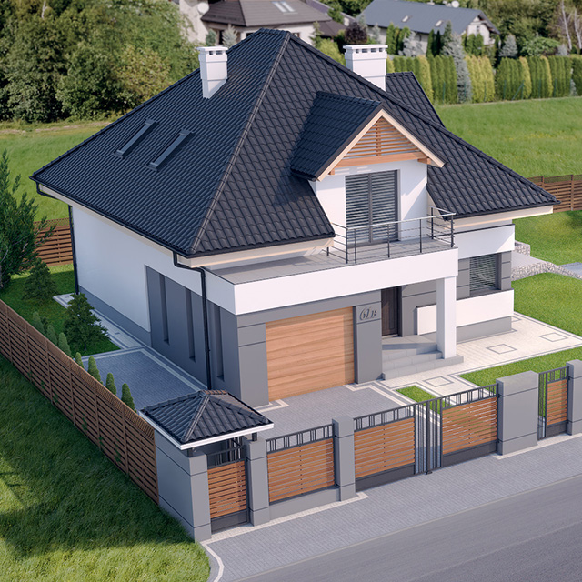 Wizualizacja domu jednorodzinnego